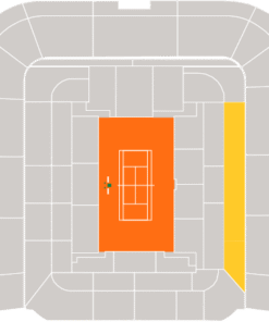 Roland Garros seating map highlighting the Cochet stand in yellow for Category 1.