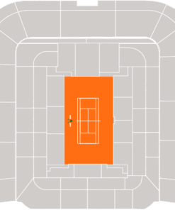 Roland Garros seating map highlighting the Borotra stand in cyan for Category 3