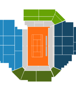 Plano de asientos del Barcelona Open en Real Club de Tenis Barcelona todas las zonas de asientos alrededor de la pista central.